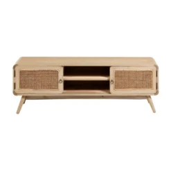 Rotan Tv-meubel Hout -BEPUREHOME Winkel kave home nalu houten tv meubel met webbing 03