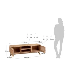 Rotan Tv-meubel Hout -BEPUREHOME Winkel kave home nalu houten tv meubel met webbing 11