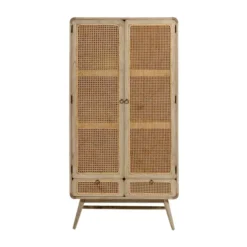 Webbing Kast Naturel Rotan -BEPUREHOME Winkel kave home nalu houten wandkast met webbing 03