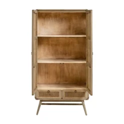 Webbing Kast Naturel Rotan -BEPUREHOME Winkel kave home nalu houten wandkast met webbing 04