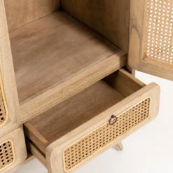 Webbing Kast Naturel Rotan -BEPUREHOME Winkel kave home nalu houten wandkast met webbing 06