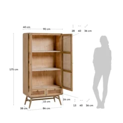 Webbing Kast Naturel Rotan -BEPUREHOME Winkel kave home nalu houten wandkast met webbing 14