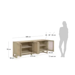 Rotan Webbing Dressoir -BEPUREHOME Winkel kave home rexit rotan webbing dressoir 09