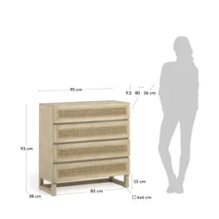 Rotan Webbing Ladekast -BEPUREHOME Winkel kave home rexit rotan webbing ladekast 13