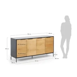 Dressoir Zwart Met Eiken -BEPUREHOME Winkel kave home savoi dressoir zwart met eiken 05