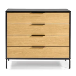 Ladekast Zwart Met Eiken