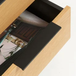 Nachtkastje Zwart Met Eiken -BEPUREHOME Winkel kave home savoi nachtkastje zwart met eiken 03