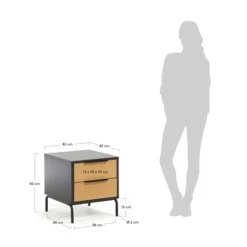 Nachtkastje Zwart Met Eiken -BEPUREHOME Winkel kave home savoi nachtkastje zwart met eiken 05