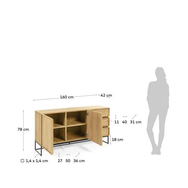 Modern Dressoir Eiken 4 Modern Dressoir Eiken - Afbeelding 2