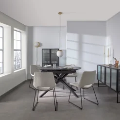 Zwart Dressoir Met Ribbelglas -BEPUREHOME Winkel kave home trixie zwart dressoir met ribbelglas 04