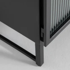 Zwart Nachtkastje Ribbelglas -BEPUREHOME Winkel kave home trixie zwart nachtkastje ribbelglas 08