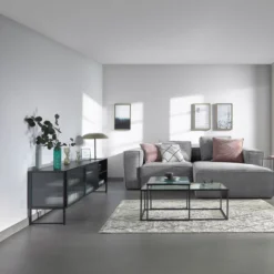 Zwart Tv-meubel Met Ribbelglas -BEPUREHOME Winkel kave home trixie zwart tv meubel met ribbelglas 07 1