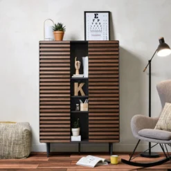 Mat Grijze Kast Met Hout -BEPUREHOME Winkel laforma mahon metalen kast met hout 06