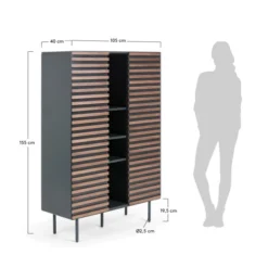 Mat Grijze Kast Met Hout -BEPUREHOME Winkel laforma mahon metalen kast met hout 08