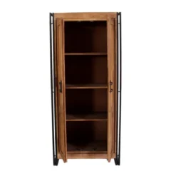 Bergkast Sheeshamhout -BEPUREHOME Winkel lavis havel hoge wandkast met zwarte handgrepen 04