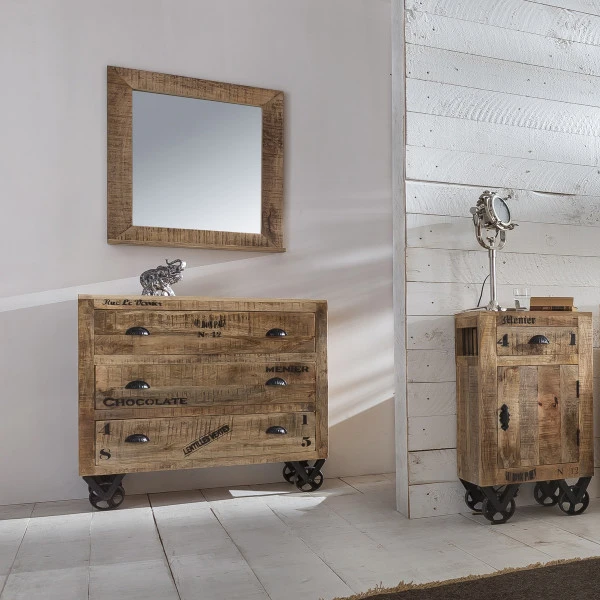 Rustiek Nachtkastje Van Mangohout 7 Rustiek Nachtkastje Van Mangohout - Afbeelding 5