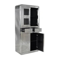 Buffetkast Zilver Aluminium 9 Buffetkast Zilver Aluminium -BEPUREHOME Winkel lavis witold aluminium vitrinekast met 2 laden 04 1