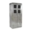 Buffetkast Zilver Aluminium -BEPUREHOME Winkel lavis witold aluminium vitrinekast met 2 laden 07
