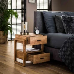 Mangohouten Nachtkastje 2 Lades 7 Mangohouten Nachtkastje 2 Lades -BEPUREHOME Winkel mangohouten nachtkastje 2 lades gobi giani 01 2