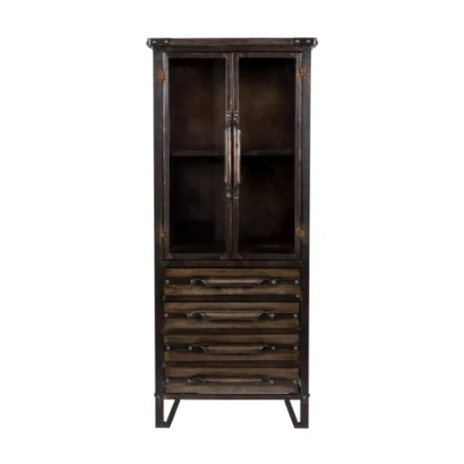 Metalen Vitrinekast Vintage -BEPUREHOME Winkel metalen vitrinekast otis lumz home 02