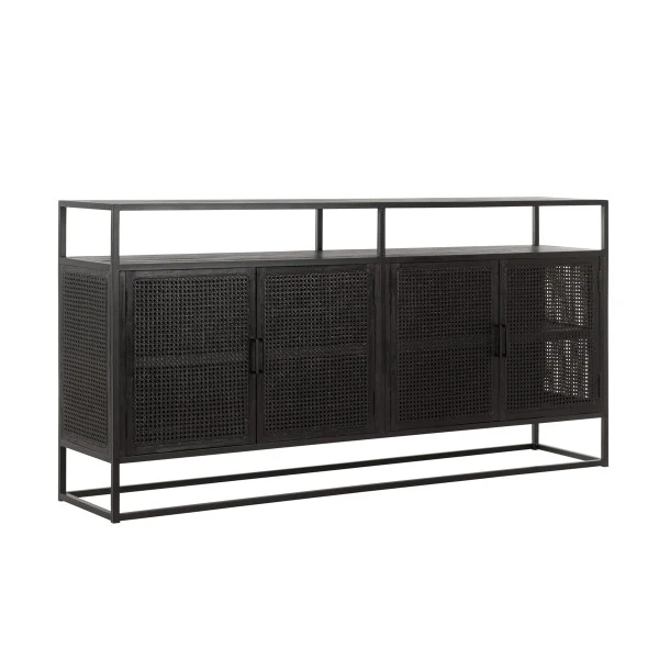 Dressoir Zwart Rotan 5 Dressoir Zwart Rotan - Afbeelding 3