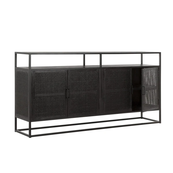 Dressoir Zwart Rotan 6 Dressoir Zwart Rotan - Afbeelding 4