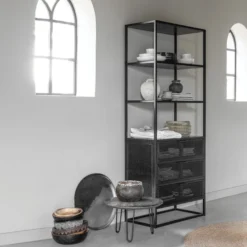 Open Kast Met Lades Rotan