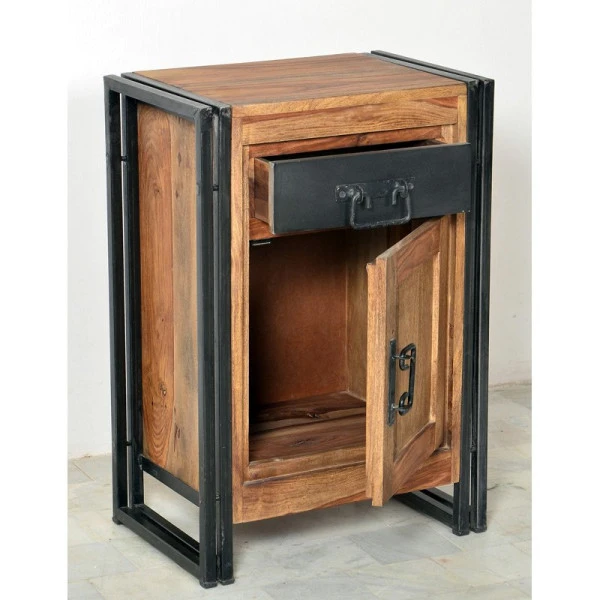 Nachtkastje Van Sheeshamhout Dicht 4 Nachtkastje Van Sheeshamhout Dicht - Afbeelding 2