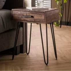 Nachtkastje Ingelegd Hout Greywash