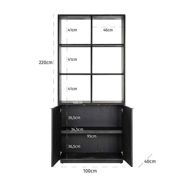 Zwarte Vakkenkast Met Visgraat 12 Zwarte Vakkenkast Met Visgraat - Afbeelding 10