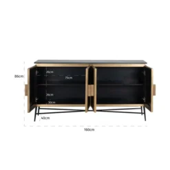 Dressoir Goud Met Marmer -BEPUREHOME Winkel richmond interiors ironville dressoir goud met marmer 05