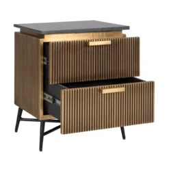 Gouden Nachtkastje Met Marmer -BEPUREHOME Winkel richmond interiors ironville gouden nachtkastje met marmer 05