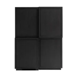 Wandkast Zwart Eiken Hout -BEPUREHOME Winkel richmond interiors oakura tetrad wandkast zwart eiken hout 03
