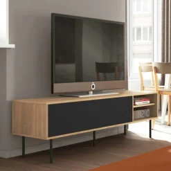 Tv-meubel -BEPUREHOME Winkel temahome ampere tv meubel grijs met eiken 04 1