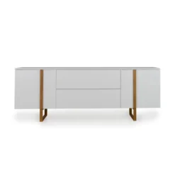 Breed Dressoir Modern Met Eiken -BEPUREHOME Winkel tenzo birka breed dressoir modern wit met eiken 01 1