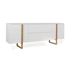 Breed Dressoir Modern Met Eiken -BEPUREHOME Winkel tenzo birka breed dressoir modern wit met eiken 02 1