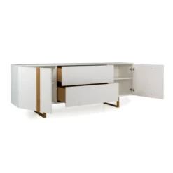 Breed Dressoir Modern Met Eiken -BEPUREHOME Winkel tenzo birka breed dressoir modern wit met eiken 03 1