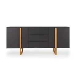 Modern Dressoir Met Eiken -BEPUREHOME Winkel tenzo birka modern dressoir antraciet met eiken 01 1