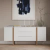 Modern Dressoir Met Eiken -BEPUREHOME Winkel tenzo birka modern dressoir wit met eiken 01 1