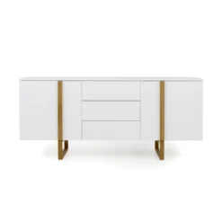 Modern Dressoir Met Eiken -BEPUREHOME Winkel tenzo birka modern dressoir wit met eiken 04 1