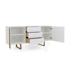 Modern Dressoir Met Eiken -BEPUREHOME Winkel tenzo birka modern dressoir wit met eiken 06 1