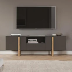 Modern Tv-meubel Met Eiken -BEPUREHOME Winkel tenzo birka modern tv meubel antraciet met eiken 0 1