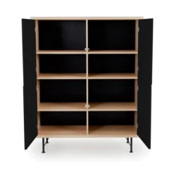 Eiken Wandkast Mat Zwart -BEPUREHOME Winkel tenzo flow eiken wandkast 03