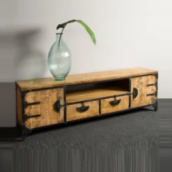 Stoer Tv-meubel Industrieel -BEPUREHOME Winkel tower living basto houten tv meubel 03