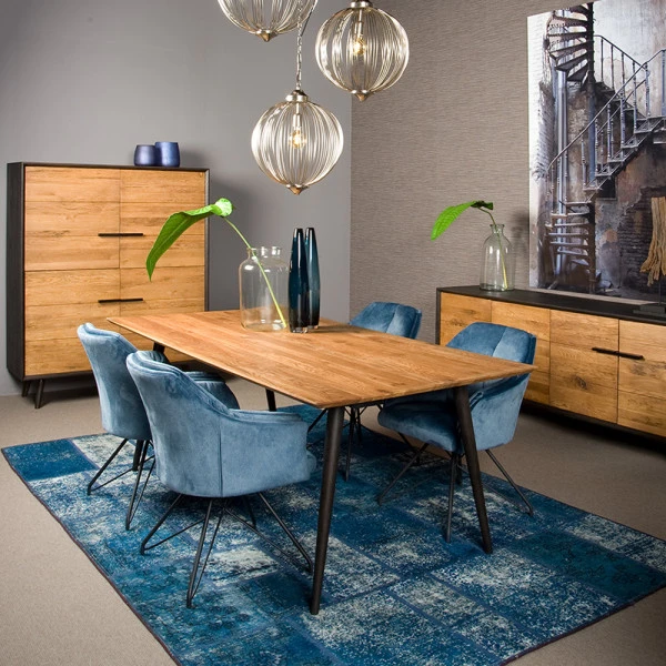 Eikenhouten Wandkast Retro 4 Eikenhouten Wandkast Retro - Afbeelding 2