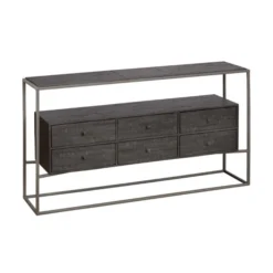 Dressoir Zwart Teak Hout