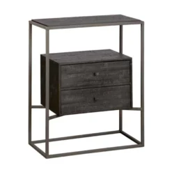 Ladenkastje Zwart Teak Hout