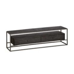 Tv-meubel Zwart Teak Hout