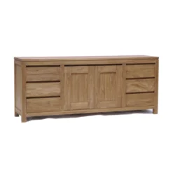 Teak Hout Dressoir Onbehandeld 180 Cm -BEPUREHOME Winkel tower living corona dressoir teakhout 2 deuren en 6 lades 02