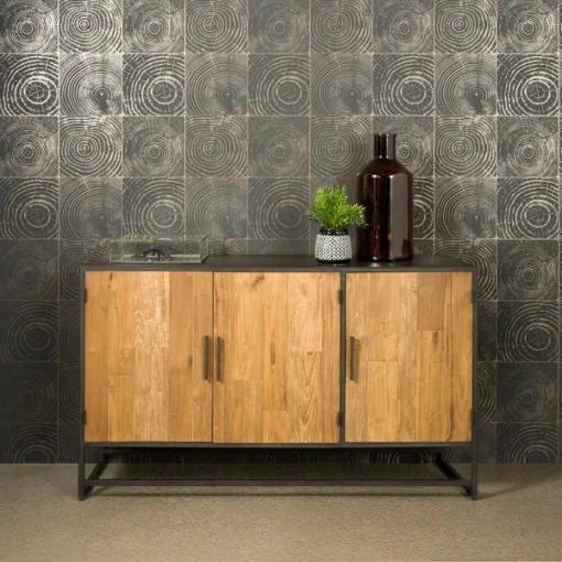 Dressoir Metaal En Teak 160 Cm -BEPUREHOME Winkel tower living felino dressoir van metaal en teak 160 cm 02